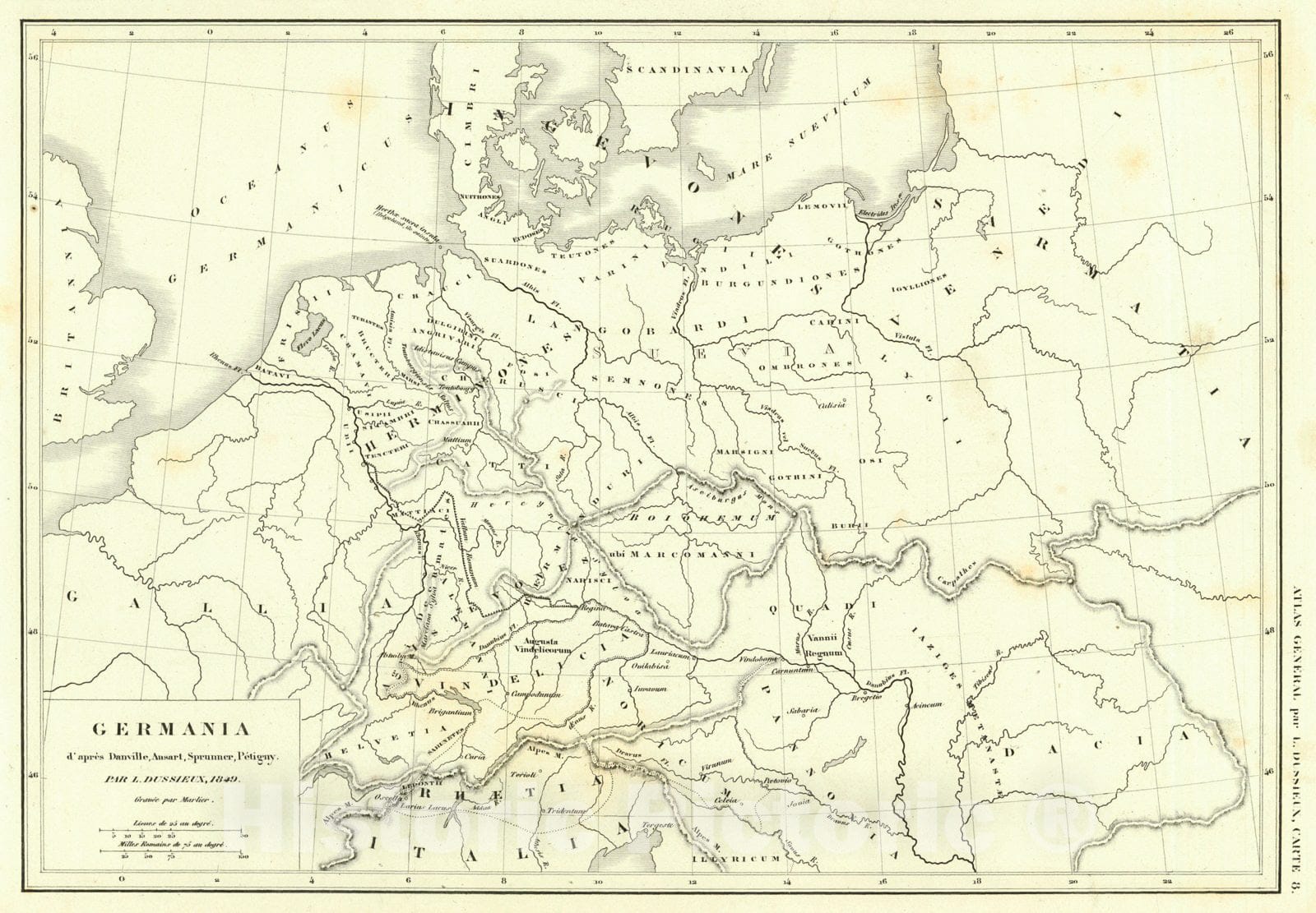 Historic Map : 1856 Germania : Vintage Wall Art