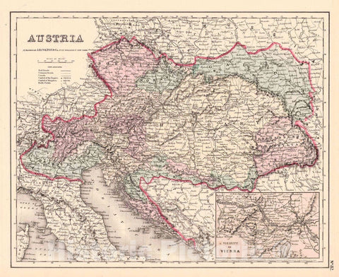 Historic Map : 1857 Austria : Vintage Wall Art