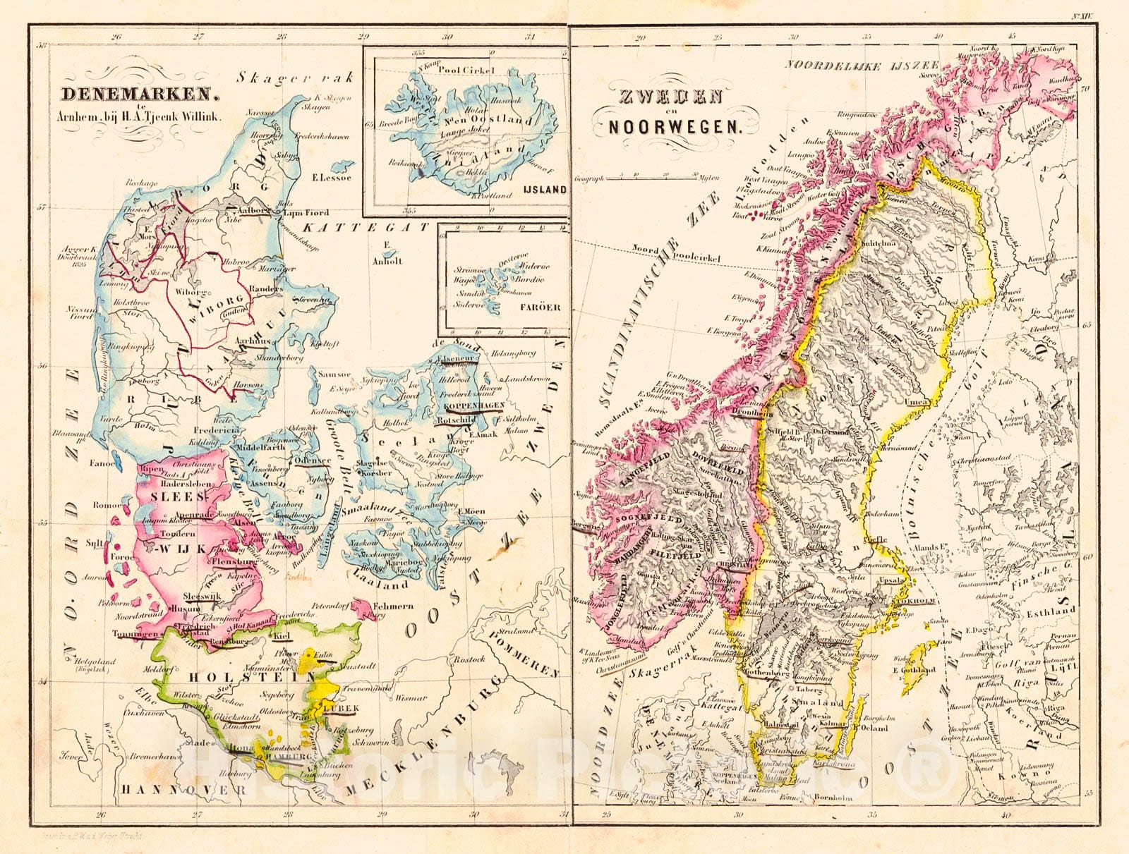Historic Map : 1859 Frankrijk : Vintage Wall Art