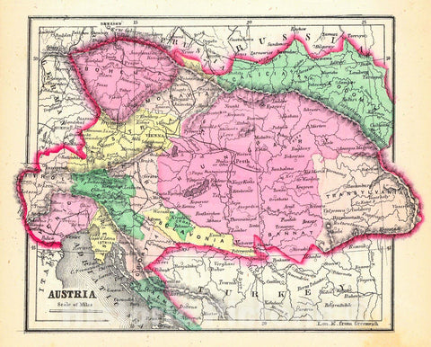 Historic Map : 1859 Austria : Vintage Wall Art
