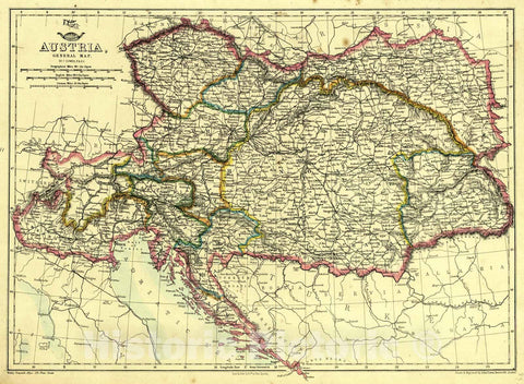 Historic Map : 1862 Austria : Vintage Wall Art