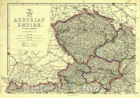 Historic Map : 1862 The Austrian Empire : Vintage Wall Art