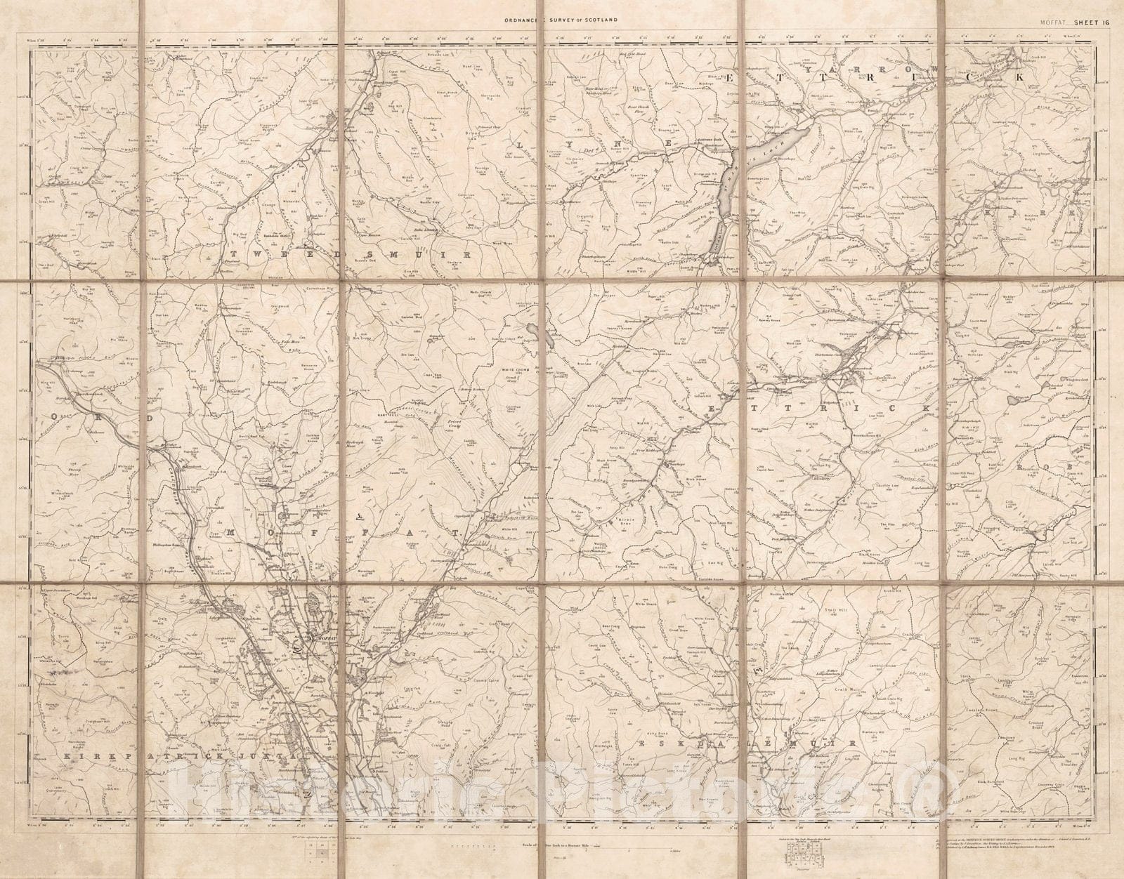 Historic Map : 1864 Moffatt : Vintage Wall Art