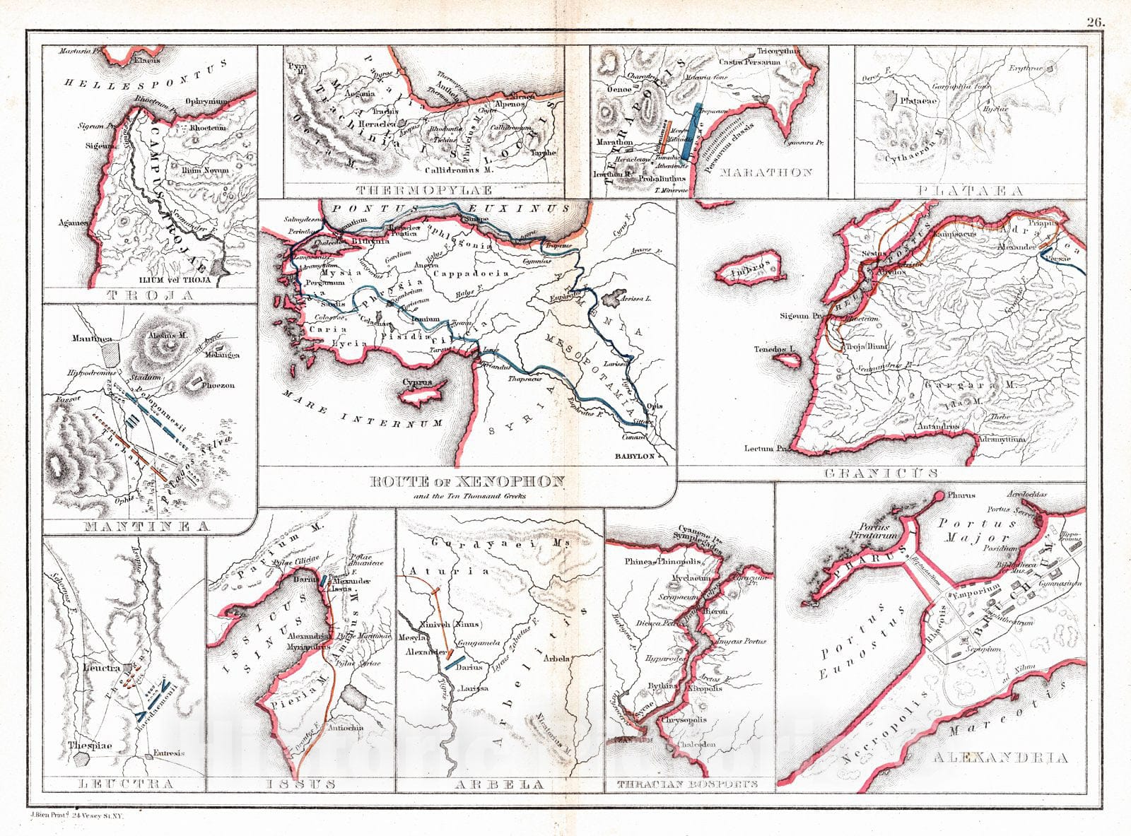 Historic Map : 1867 (Various Cities of the Ancient World) : Vintage Wall Art