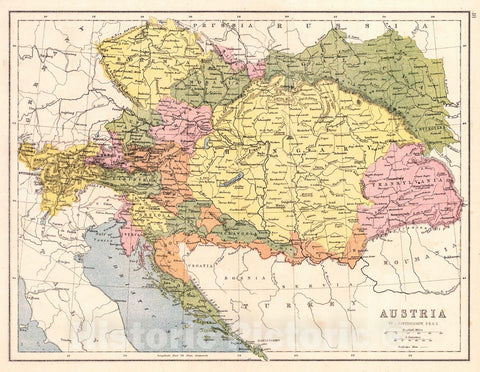 Historic Map : 1870 Austria : Vintage Wall Art