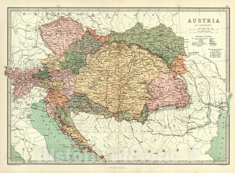 Historic Map : 1873 Austria : Vintage Wall Art