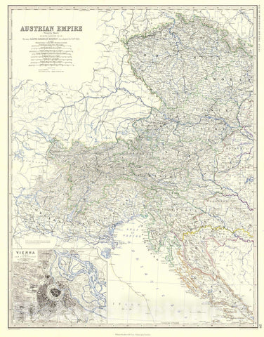 Historic Map : 1876 Austrian Empire (Western Sheet) : Vintage Wall Art