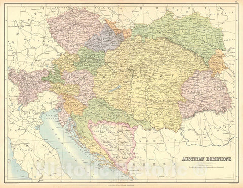 Historic Map : 1879 Austrian Dominions : Vintage Wall Art