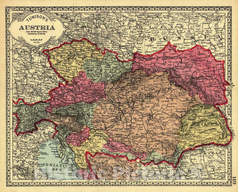 Historic Map : 1882 Austria : Vintage Wall Art