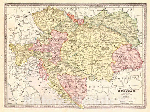 Historic Map : 1883 Austria : Vintage Wall Art