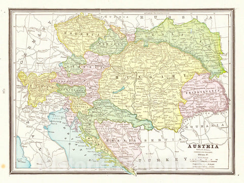 Historic Map : 1889 Austria : Vintage Wall Art