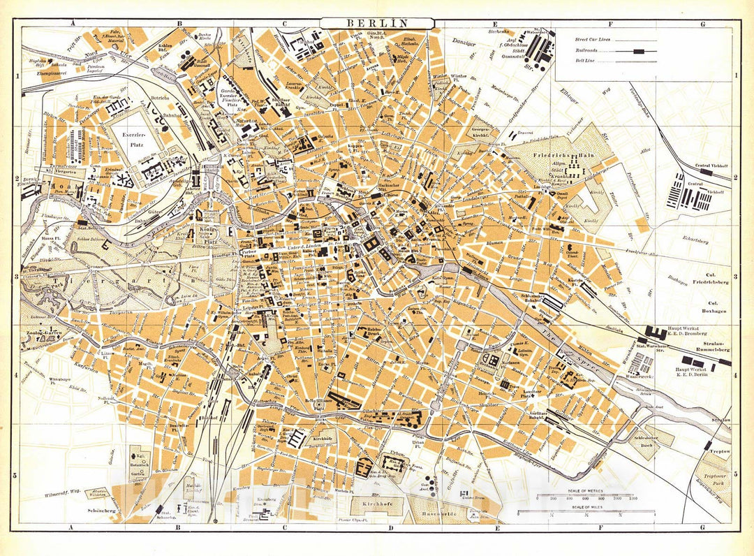 Historic Map : 1896 Berlin : Vintage Wall Art