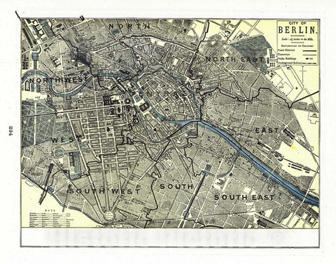 Historic Map : 1898 City of Berlin : Vintage Wall Art
