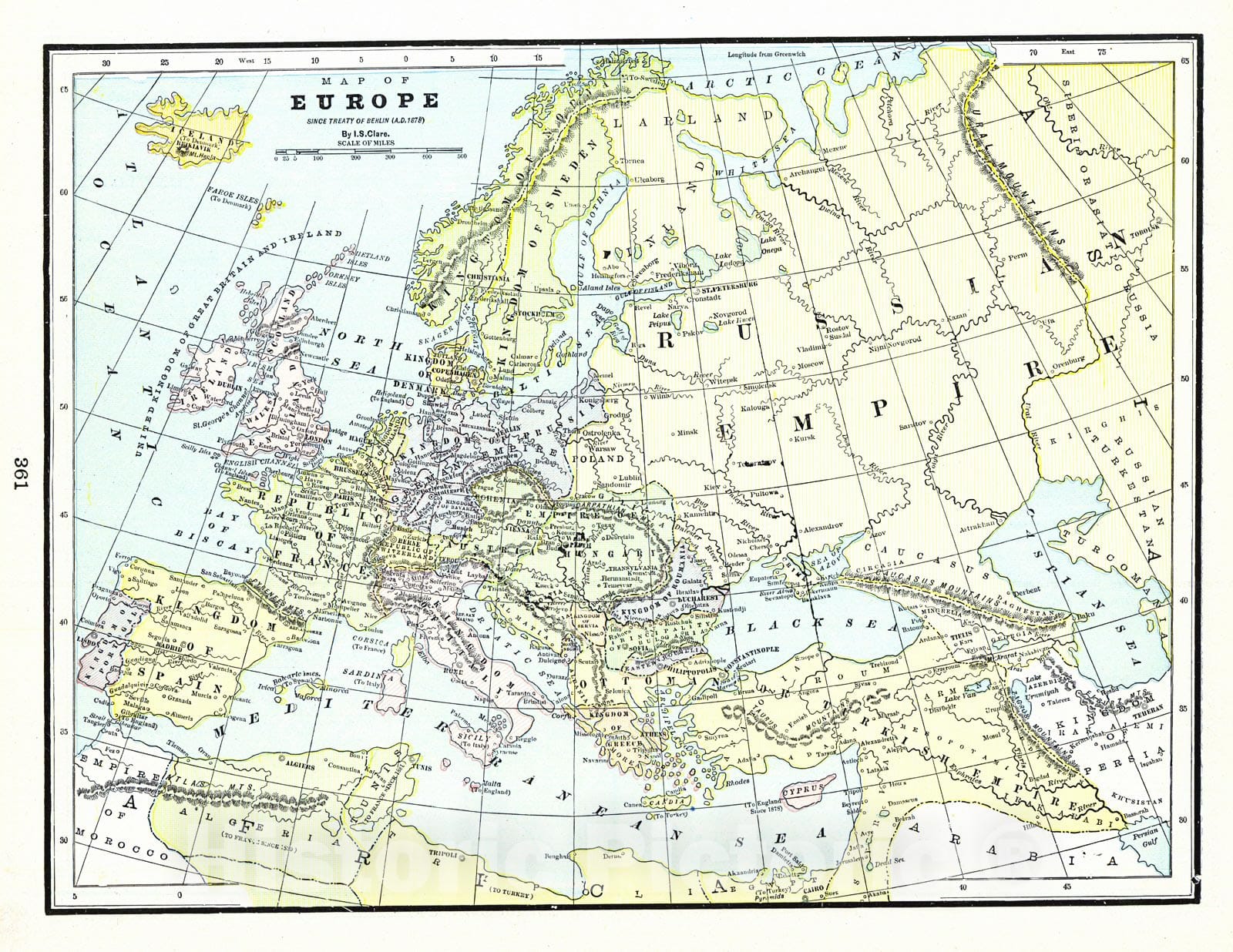 Historic Map : 1898 Map of Europe Since Treaty of Berlin (A.D. 1878) : Vintage Wall Art
