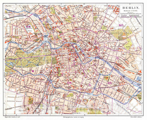 Historic Map : 1906 Berlin : Vintage Wall Art