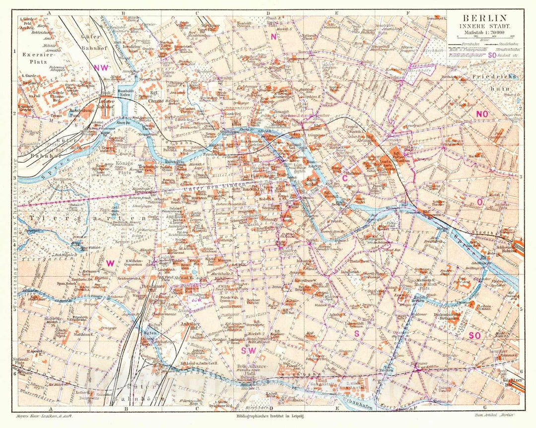 Historic Map : 1906 Berlin Innere Stadt : Vintage Wall Art