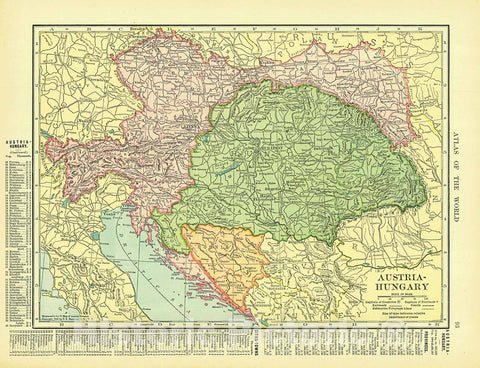 Historic Map : 1906 Austria-Hungary : Vintage Wall Art
