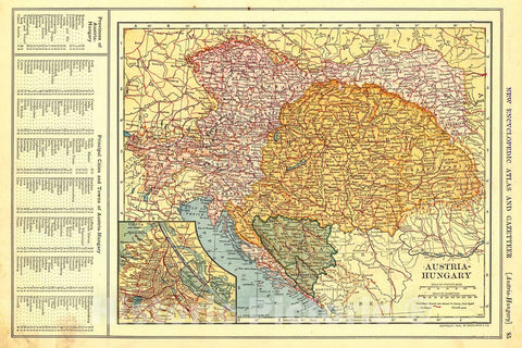 Historic Map : 1909 Austria-Hungary : Vintage Wall Art