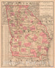 Historic Map : 1882 New Map of the State of Georgia : Vintage Wall Art