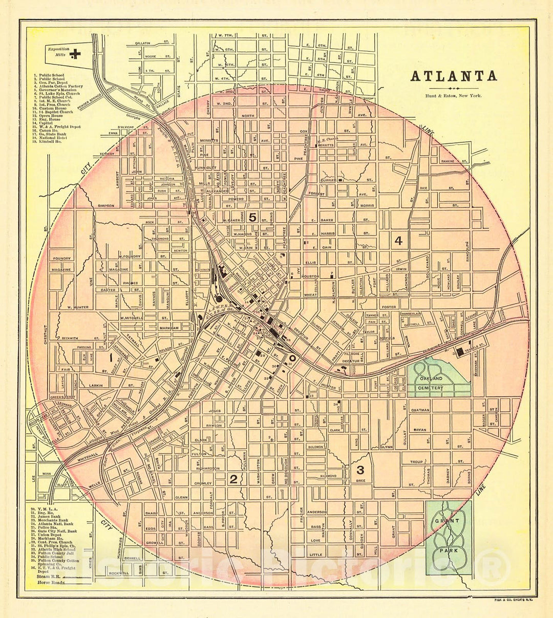Historic Map : 1893 Atlanta : Vintage Wall Art