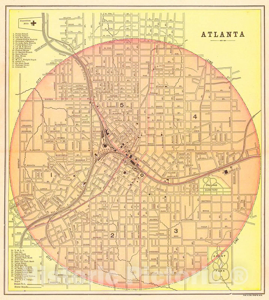 Historic Map : 1895 Atlanta : Vintage Wall Art