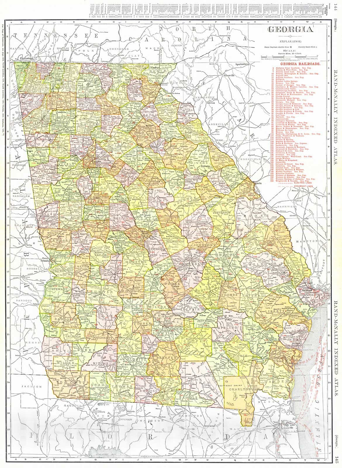 Historic Map : 1911 Georgia : Vintage Wall Art