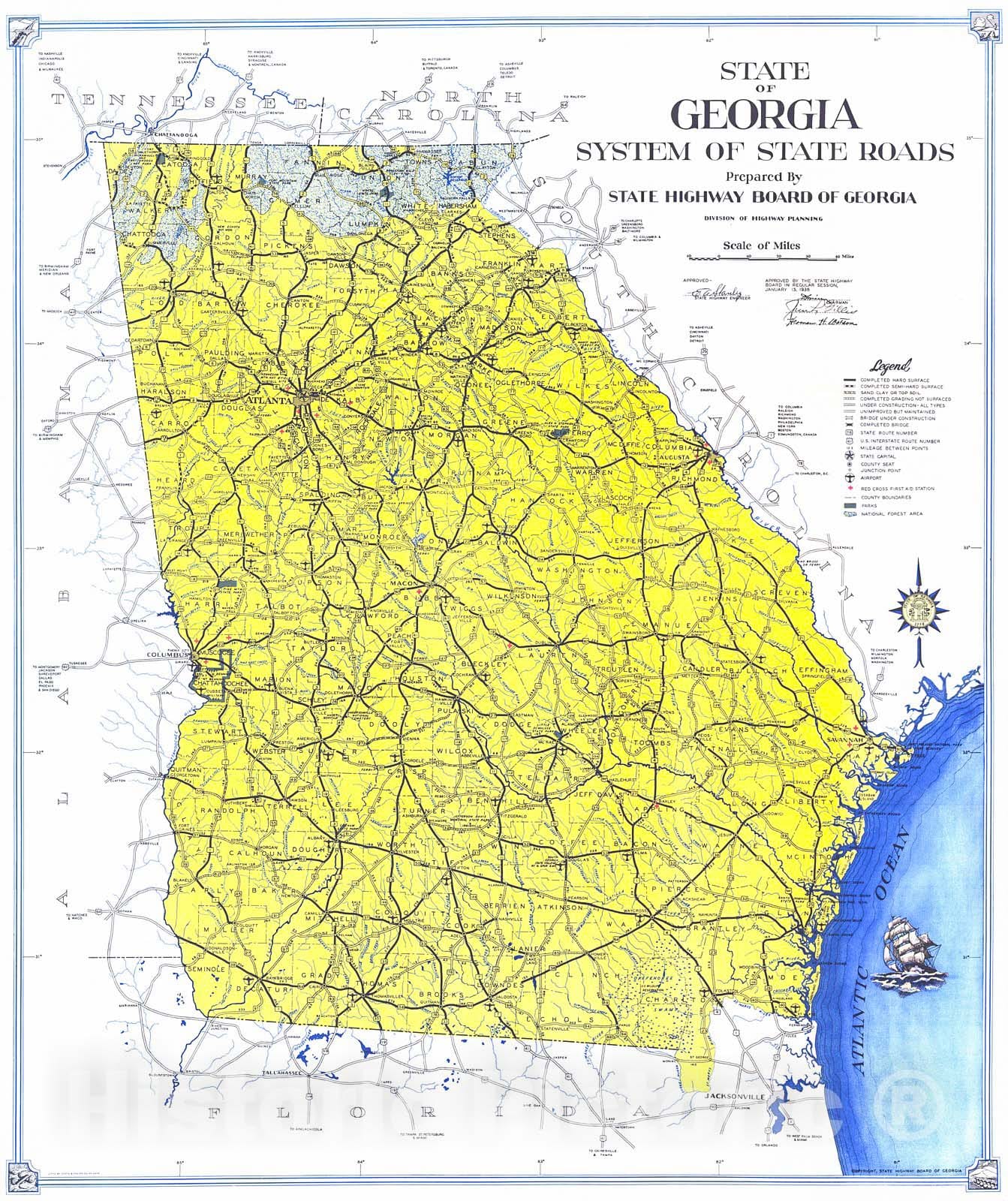 Ga State Routes Ga States Highway Maps