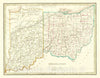 Historic Map : 1835 Indiana & Ohio : Vintage Wall Art