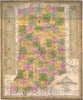 Historic Map : 1837 The Tourist's Pocket Map of the State of Indiana : Vintage Wall Art