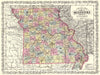Historic Map : 1856 State of Missouri : Vintage Wall Art