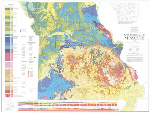 Historic Map : 1979 Geologic Map of Missouri : Vintage Wall Art