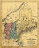 Historic Map : 1855 Map No.1, United States (Vermont, New Hampshire and Maine) : Vintage Wall Art