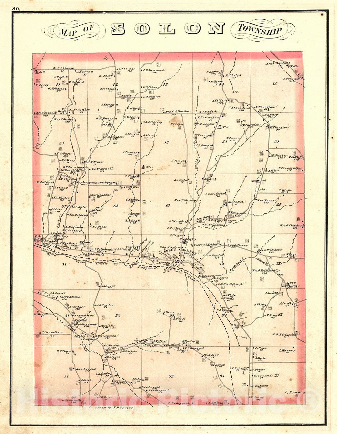 Historic Map : 1876 Map of Solon Township : Vintage Wall Art – Historic ...