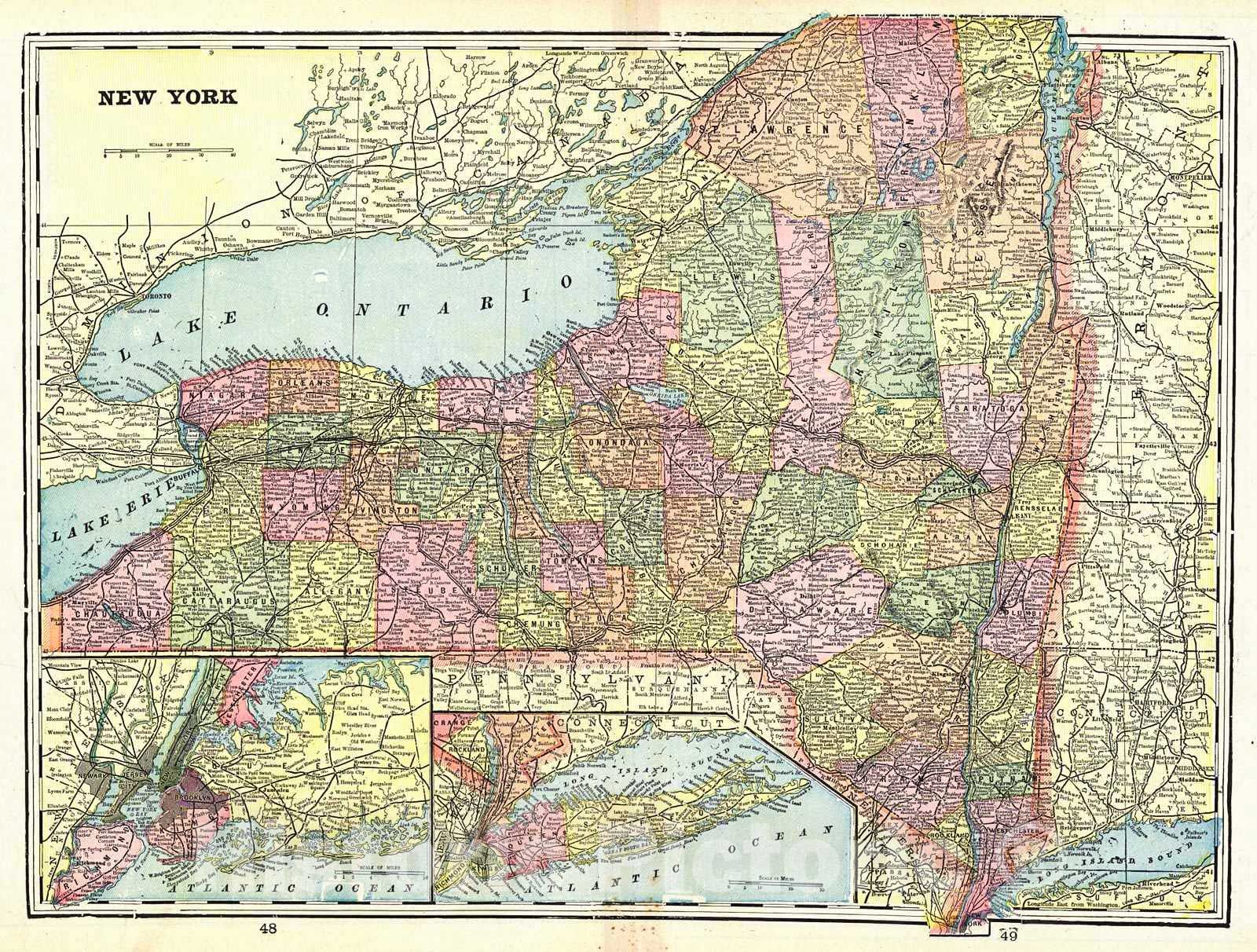 Historic Map : 1898 New York : Vintage Wall Art