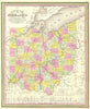 Historic Map : 1850 Map of the State of Ohio : Vintage Wall Art