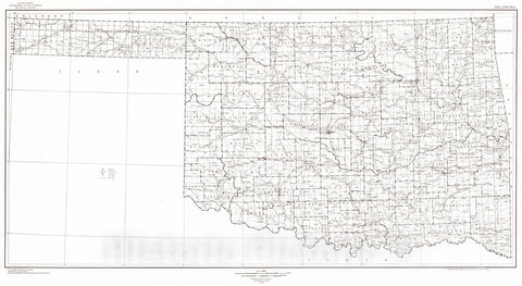 Historic Map : 1939 State of Oklahoma : Vintage Wall Art