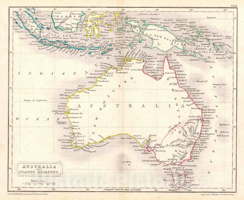 Historic Map : 1820 Australia and Adjacent Islands : Vintage Wall Art