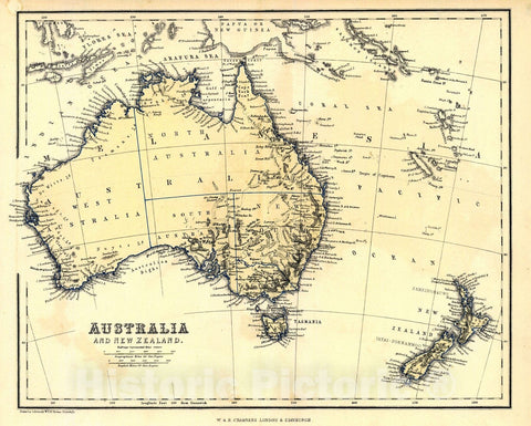 Historic Map : 1864 Australia and New Zealand : Vintage Wall Art