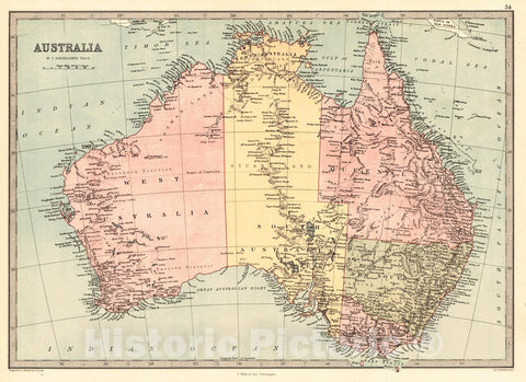 Historic Map : 1873 Australia : Vintage Wall Art