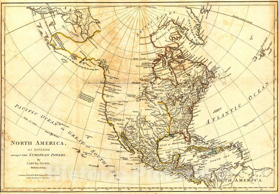 Historic Map : 1774 North America : Vintage Wall Art – Historic Pictoric