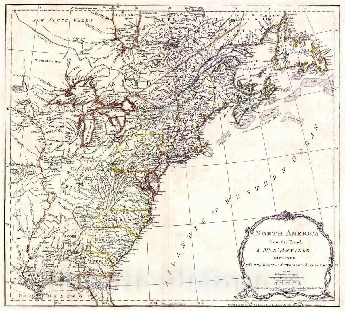 Historic Map : 1775 North America from the French of Mr. D'Anville : V ...