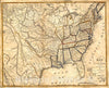 Historic Map : 1818 A Map of the United States including Louisiana : Vintage Wall Art