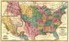 Historic Map : 1839 Map of the United States and Texas : Vintage Wall Art