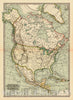 Historic Map : 1899 North America : Vintage Wall Art