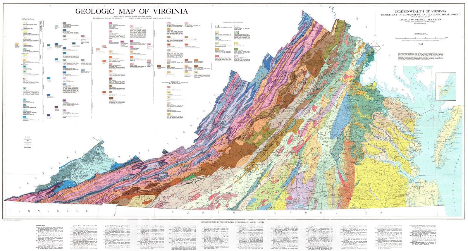Historic Map : 1963 Geologic Map of Virginia : Vintage Wall Art ...