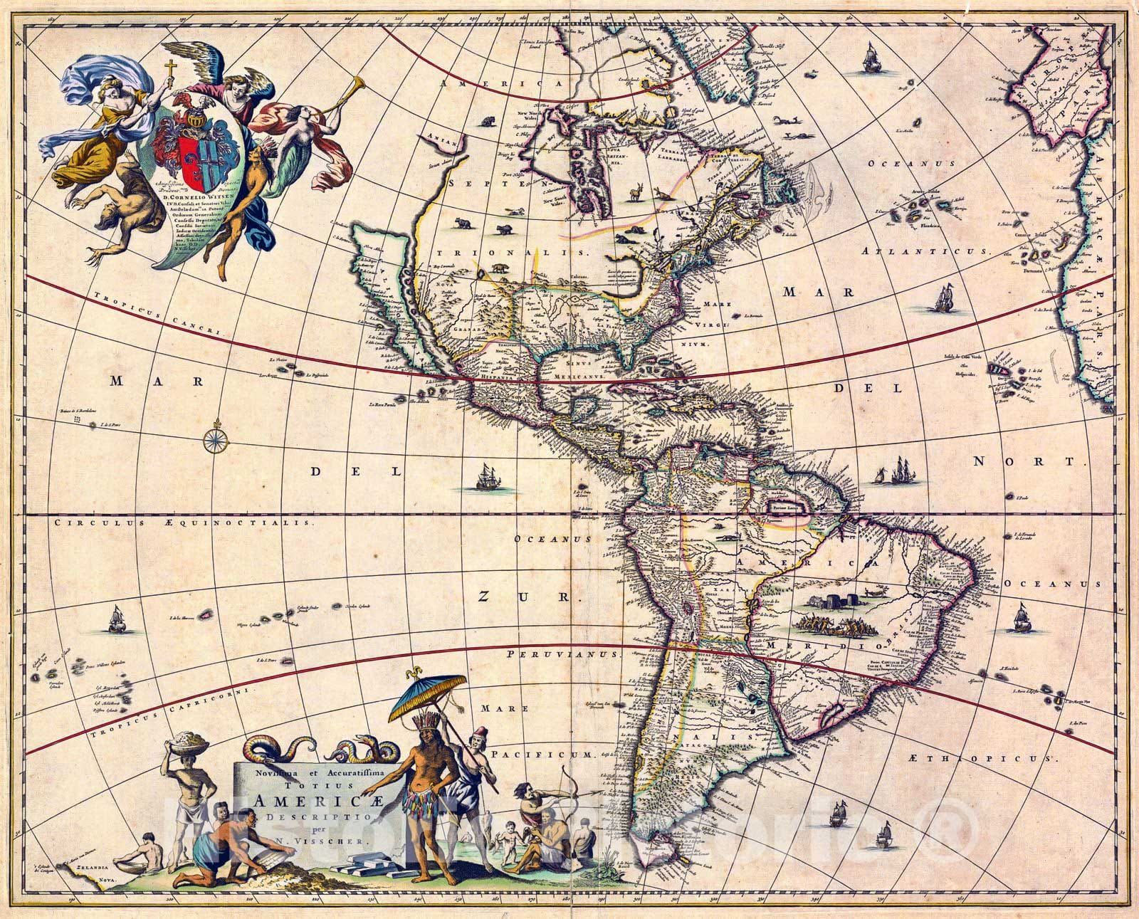 Historic Map : 1690 Totius Americae Descriptio : Vintage Wall Art ...