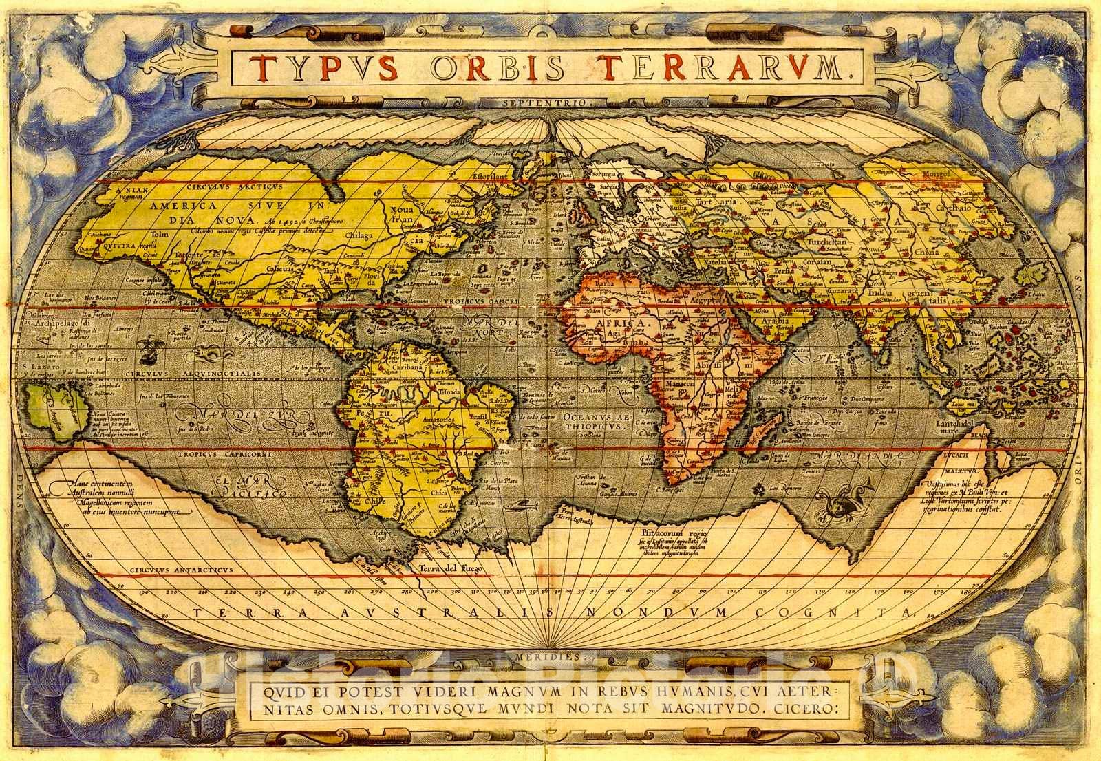 Historic Map : 1573 Typvs Orbis Terrarvm : Vintage Wall Art – Historic ...