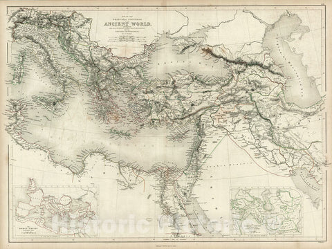 Historic Map : 1845 Map of the Principal Countries of the Ancient World : Vintage Wall Art
