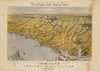 Historical Map, ca. 1861 Birds Eye View of North and South Carolina and Part of Georgia, Vintage Wall Art