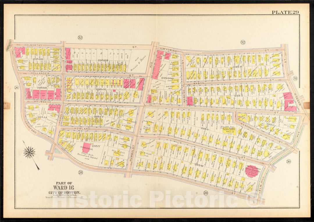 Historical Map, 1915 Atlas of The City of Boston, Roxbury : Plate 29, Vintage Wall Art